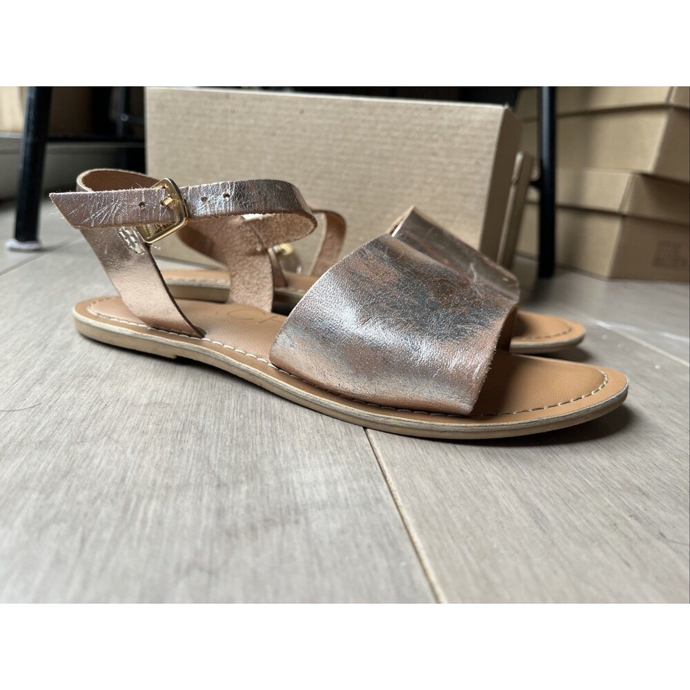 Beach by Matisse Lil Cabana Big Girls Shoes Sandals Gold Leather Sz 4